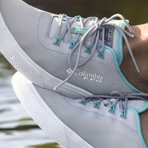 Columbia Women's PFG Dorado Lace-up Shoes Sneaker sz 8.5 in Gray Ice Waterproof